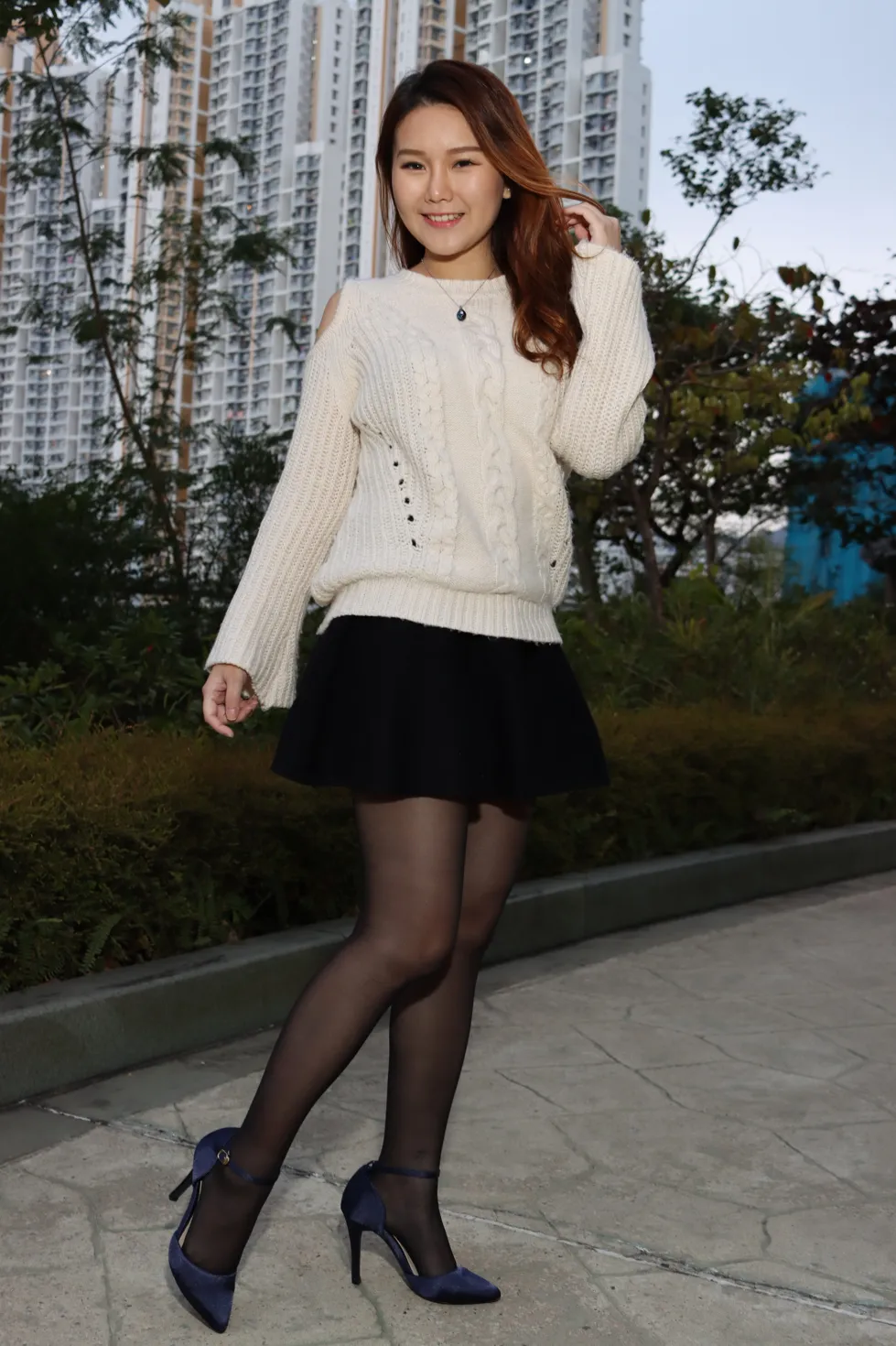 [Mzsock] NO.099 Erika short skirt black silk high heels beautiful legs street photography#[106P]-56